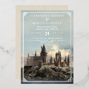 Harry Potter   Hogwarts-Schloss Hochzeit Folieneinladung