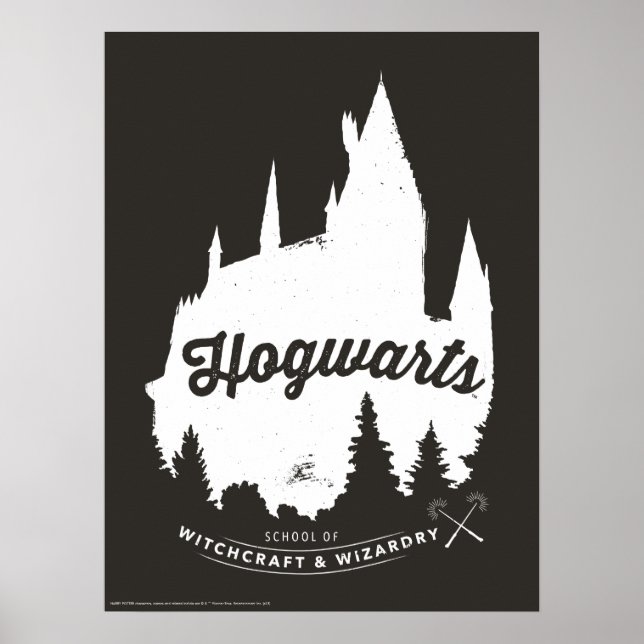 Harry Potter | HOGWARTS™ Schloss-Typografie Poster (Vorne)