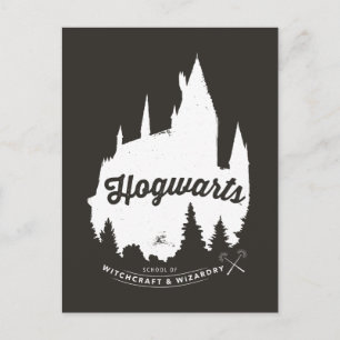 Harry Potter   HOGWARTS™ Schloss-Typografie Postkarte