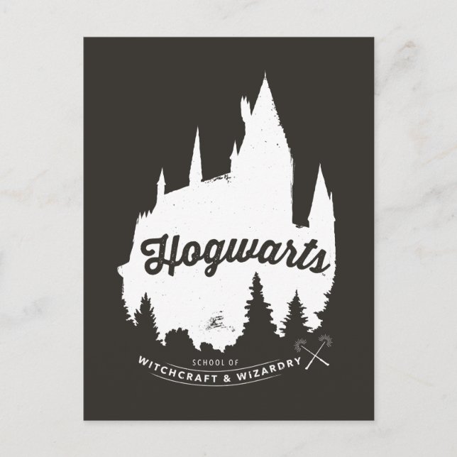 Harry Potter | HOGWARTS™ Schloss-Typografie Postkarte (Vorderseite)