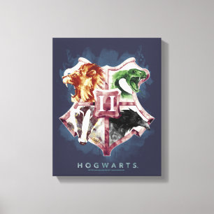 Harry Potter   HOGWARTS™ Wappen Aquarell Leinwanddruck