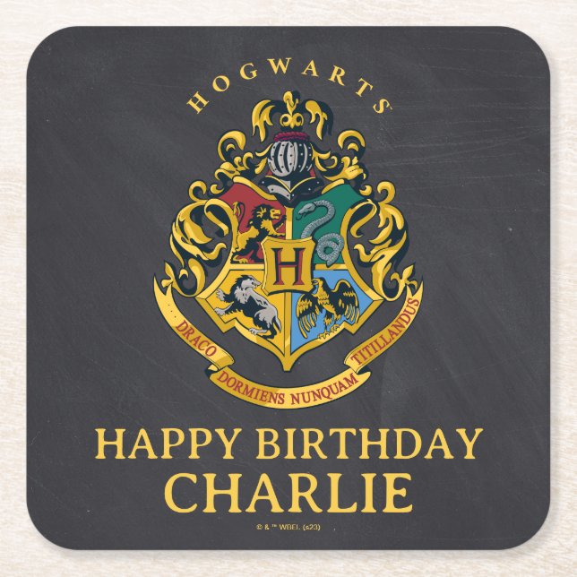 Harry Potter Hogwarts Wappen Geburtstag Rechteckiger Pappuntersetzer (Vorderseite)