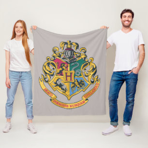 Harry Potter   Hogwarts Wappen - Vollfarbe Fleecedecke