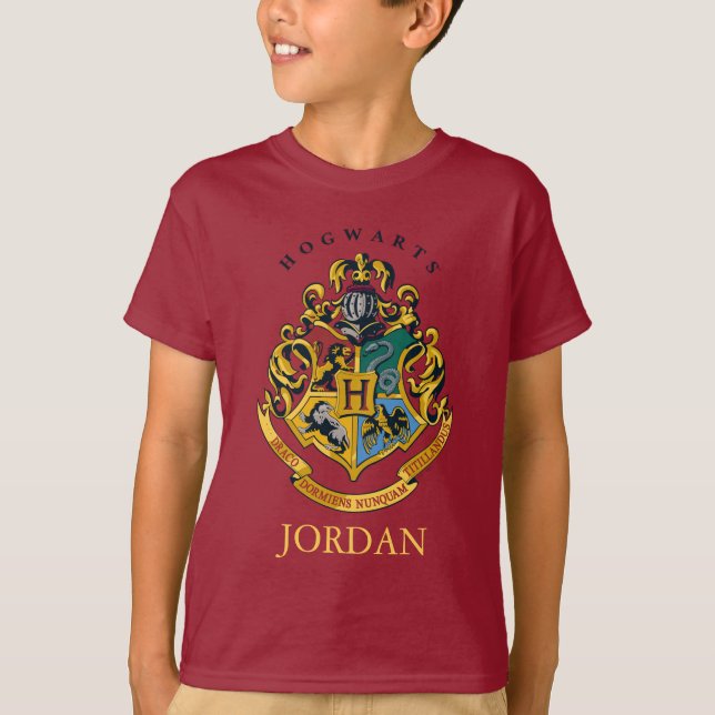 Harry Potter | Hogwarts Wappen - Vollfarbe T-Shirt (Vorderseite)