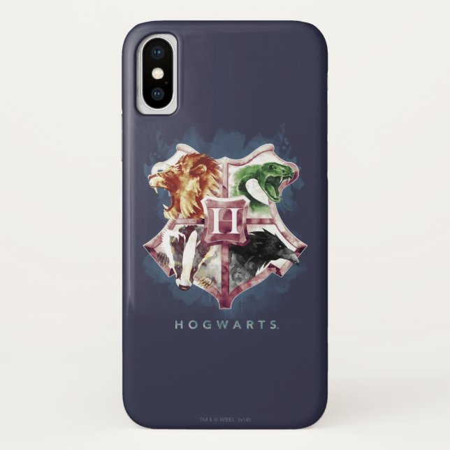 Harry Potter | HOGWARTS™ Wappen Wasserfarbe Case-Mate iPhone Hülle (Rückseite)