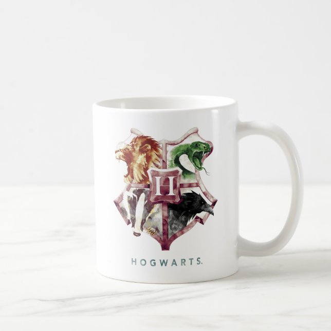 Harry Potter | HOGWARTS™ Wappen Wasserfarbe Kaffeetasse (Rechts)