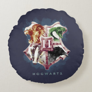 Harry Potter | HOGWARTS™ Wappen Wasserfarbe Rundes Kissen