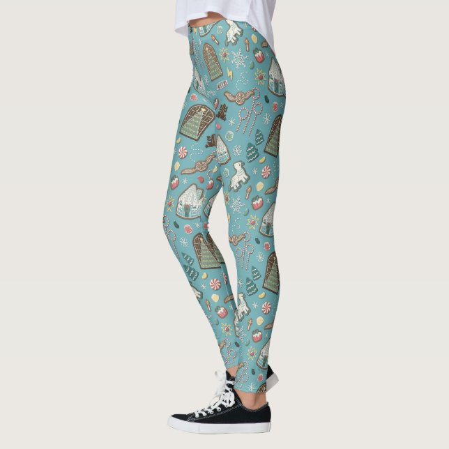 HARRY POTTER™ HOGWARTS™ Weihnachts-Cookie-Muster Leggings (Links)