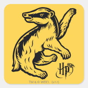 Harry Potter   Hufflepuff Badger Icon Quadratischer Aufkleber