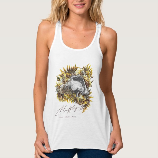 HARRY POTTER™ HUFFLEPUFF™ Blumengrafik Tank Top (Vorderseite)