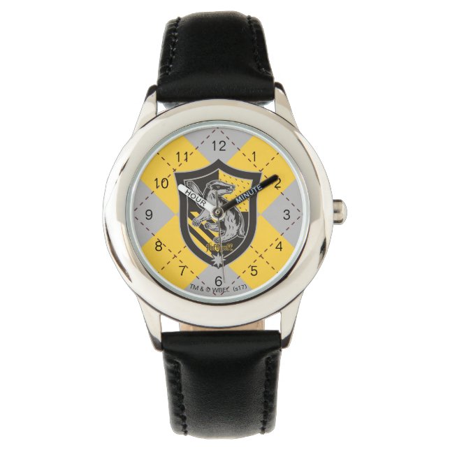 Harry Potter | Hufflepuff House Pride Wappen Armbanduhr (Vorderseite)