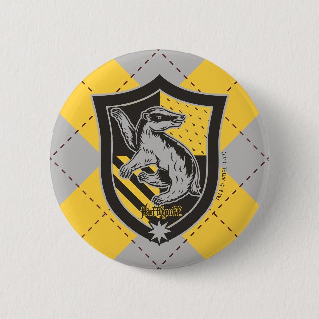 Harry Potter | Hufflepuff House Pride Wappen Button (Vorderseite)