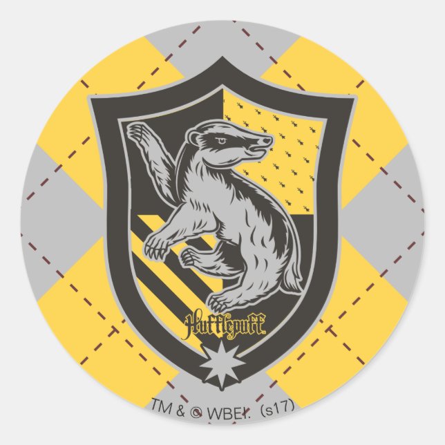 Harry Potter | Hufflepuff House Pride Wappen Runder Aufkleber (Vorderseite)