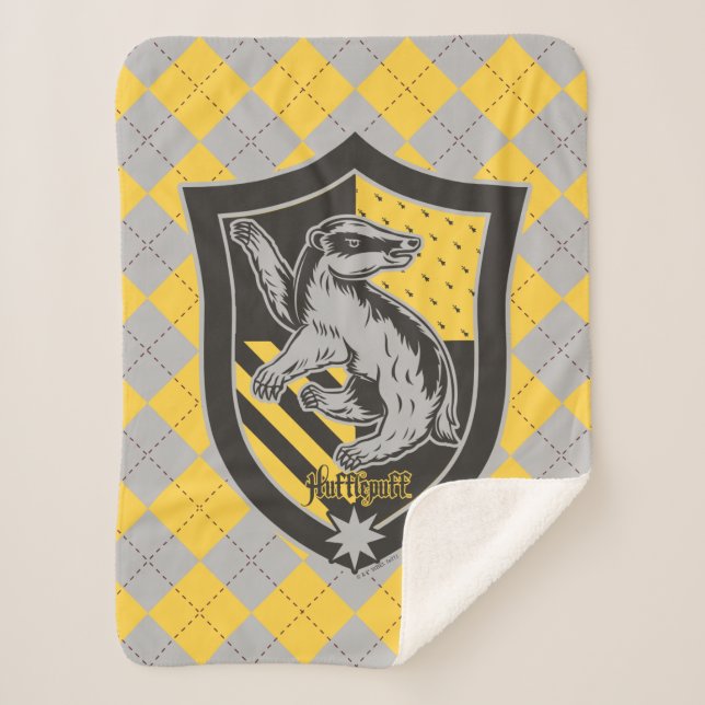 Harry Potter | Hufflepuff House Pride Wappen Sherpadecke (Vorderseite)