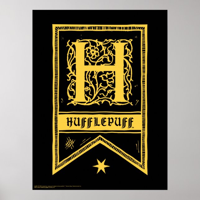 Harry Potter | Hufflepuff Monogram Banner Poster (Vorne)