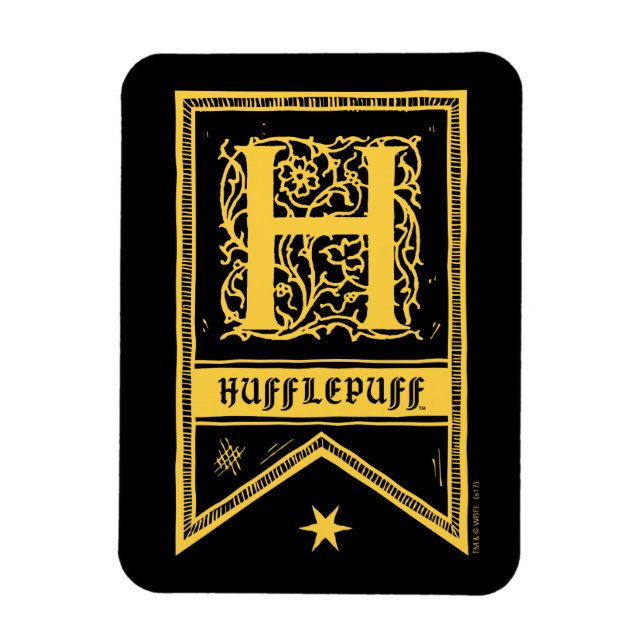 Harry Potter | Hufflepuff‑Monogramm‑Banner Magnet (Vertikal)