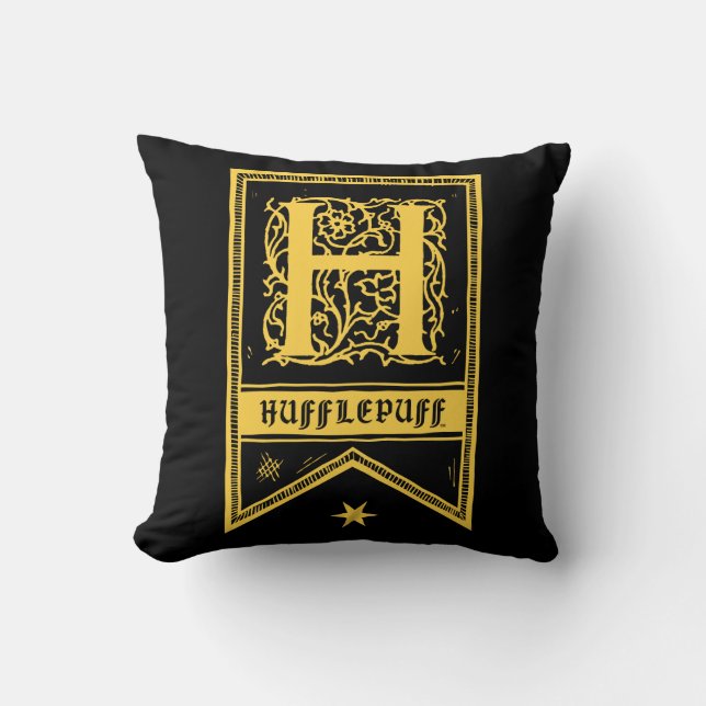 Harry Potter | Hufflepuff-Monogrammbanner Kissen (Vorderseite)
