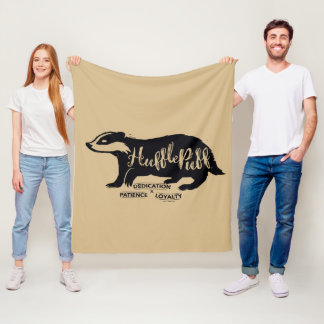 Harry Potter | HUFFLEPUFF™ Silhouette Typografie Fleecedecke