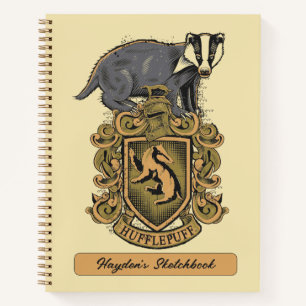 Harry Potter   Hufflepuff Wappen Badger Zeichnend Notizbuch