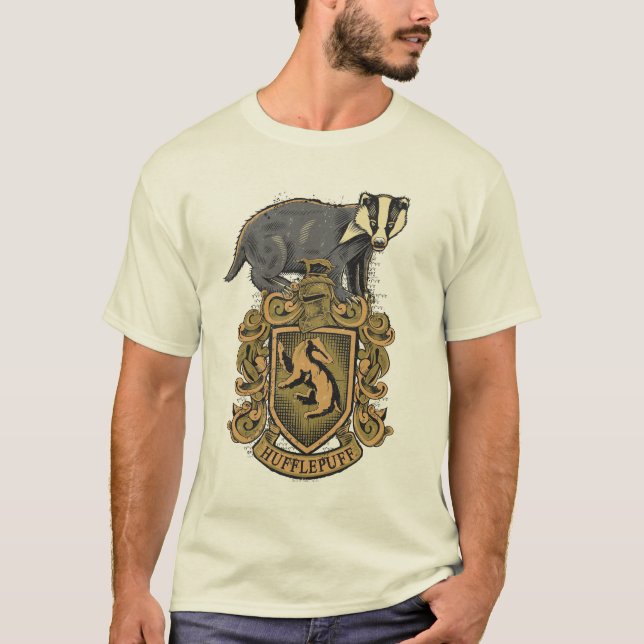 Harry Potter | Hufflepuff-Wappen mit Badger T-Shirt (Vorderseite)