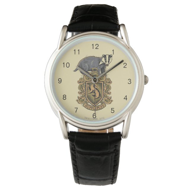 Harry Potter | Hufflepuff-Wappen mit Dachs Armbanduhr (Vorderseite)