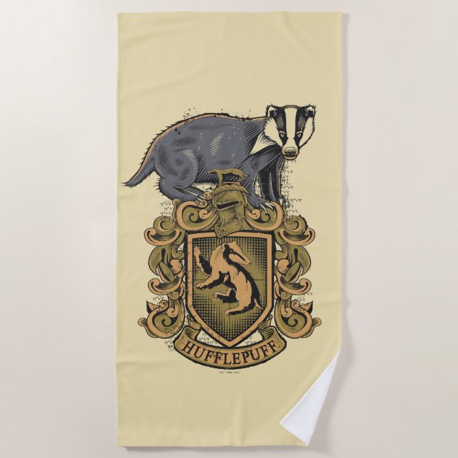 Harry Potter | Hufflepuff-Wappen mit Dachs Strandtuch (Vorderseite)