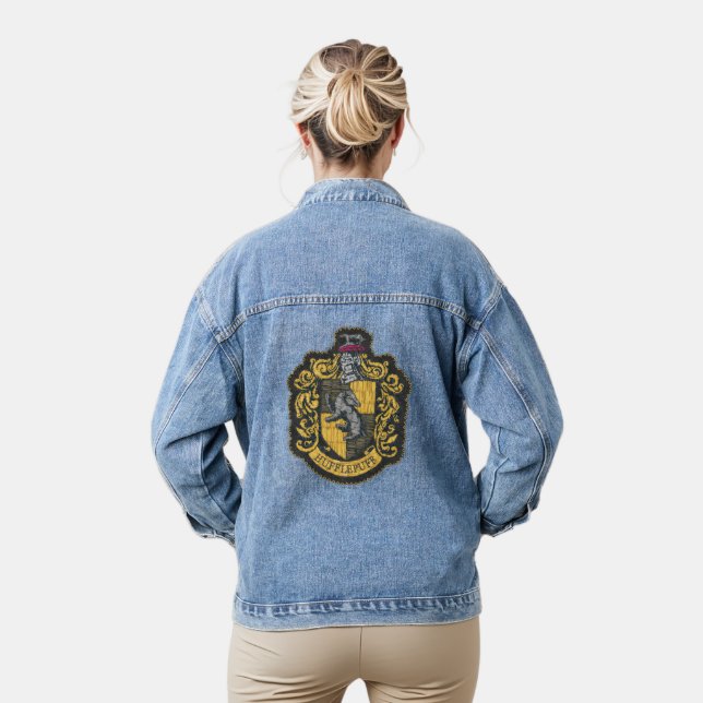 Harry Potter | Hufflepuff-Wappen-Patch Jeansjacke (Modell)