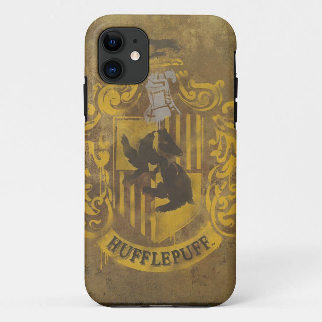 Harry Potter | Hufflepuff Wappen Spray Paint Case-Mate iPhone Hülle (Rückseite)