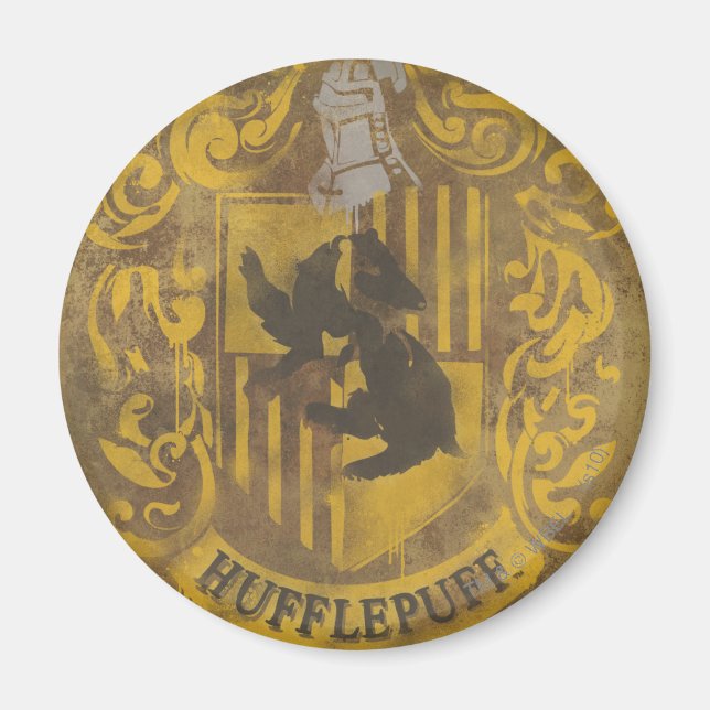 Harry Potter | Hufflepuff Wappen Spray Paint Magnet (Vorne)