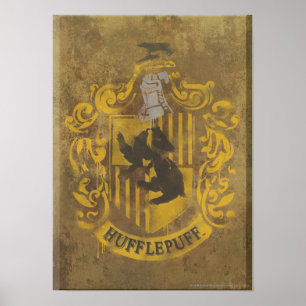 Harry Potter   Hufflepuff Wappen Spray Paint Poster