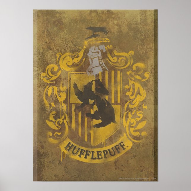 Harry Potter | Hufflepuff Wappen Spray Paint Poster (Vorne)