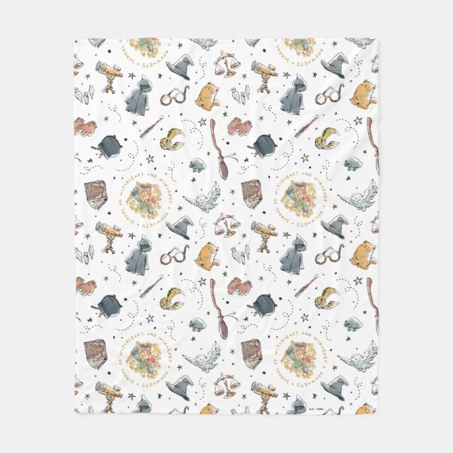 HARRY POTTER™ Icons Muster Fleecedecke (Vorderseite)