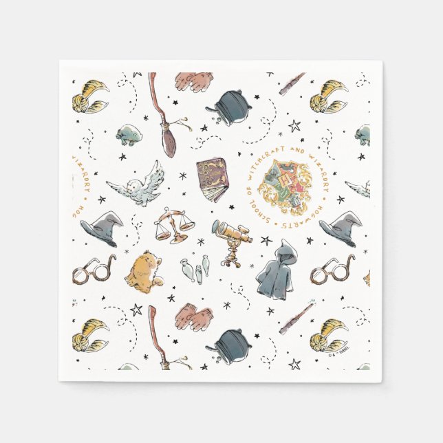 HARRY POTTER™ Icons-Muster Serviette (Vorderseite)