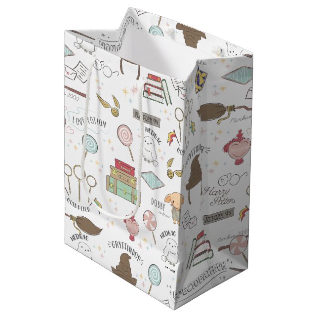 HARRY POTTER™ Kleines Magie-Muster Mittlere Geschenktüte (Vorderseite Schrägansicht)
