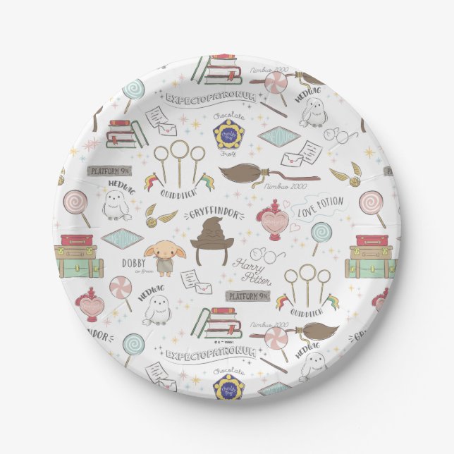 HARRY POTTER™ Kleines Magie-Muster Pappteller (Vorderseite)