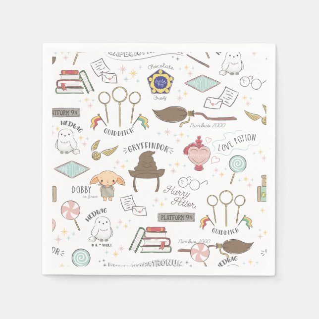 HARRY POTTER™ Kleines Magie-Muster Serviette (Vorderseite)