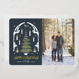 HARRY POTTER™ Magischer Weihnachtsbaum Folien Feiertagskarte