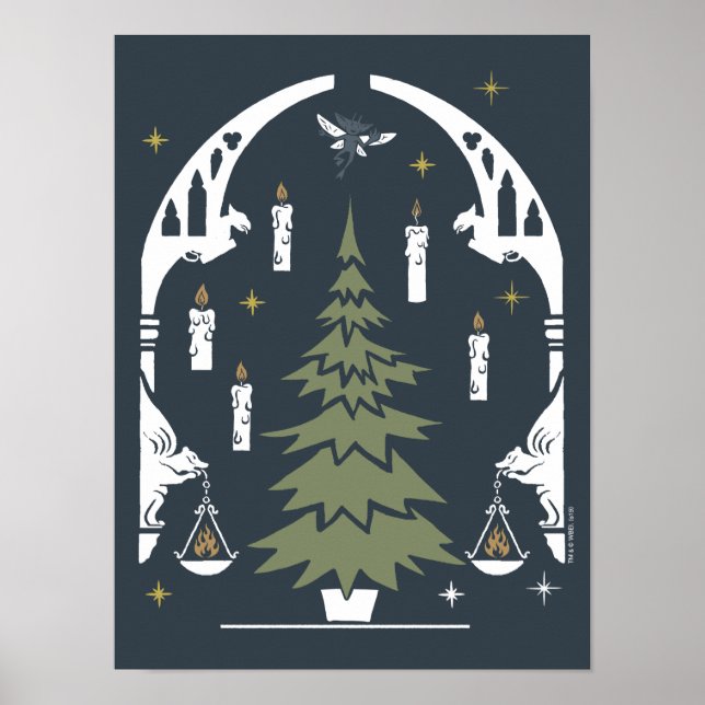HARRY POTTER™ Magischer Weihnachtsbaum Poster (Vorne)