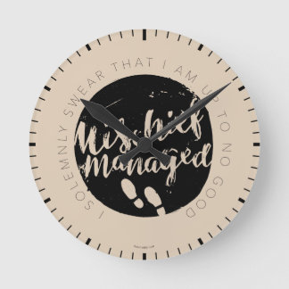 Harry Potter | Marauder's Map Charms Typografy Runde Wanduhr