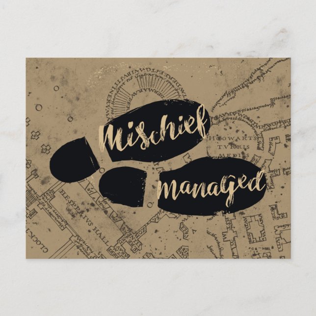 Harry Potter | MISCHIEF MANAGED™-Kartenfußspuren Postkarte (Vorderseite)