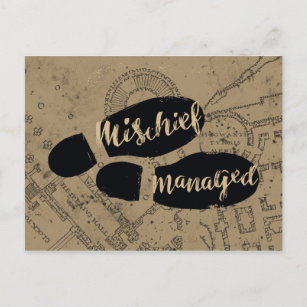 Harry Potter   MISCHIEF MANAGED™ Map Footprints Postkarte