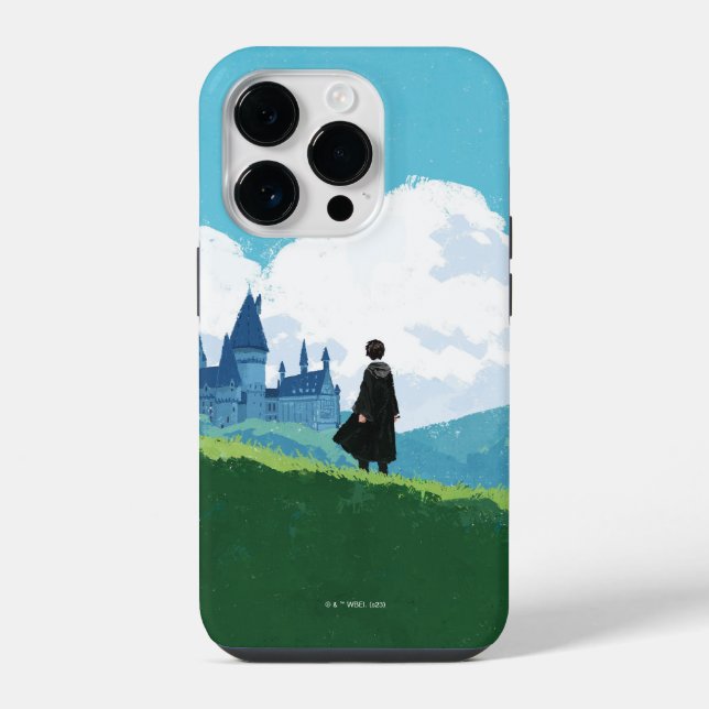 HARRY POTTER™ mit Blick auf das Schloss HOGWARTS™ iPhone Hülle (Rückseite)