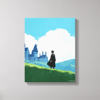 HARRY POTTER™ mit Blick auf das Schloss HOGWARTS™ Leinwanddruck