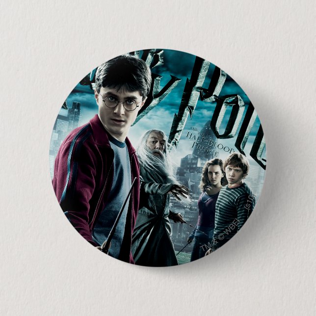 Harry Potter mit Dumbledore Ron und Hermione 1 Button (Vorderseite)