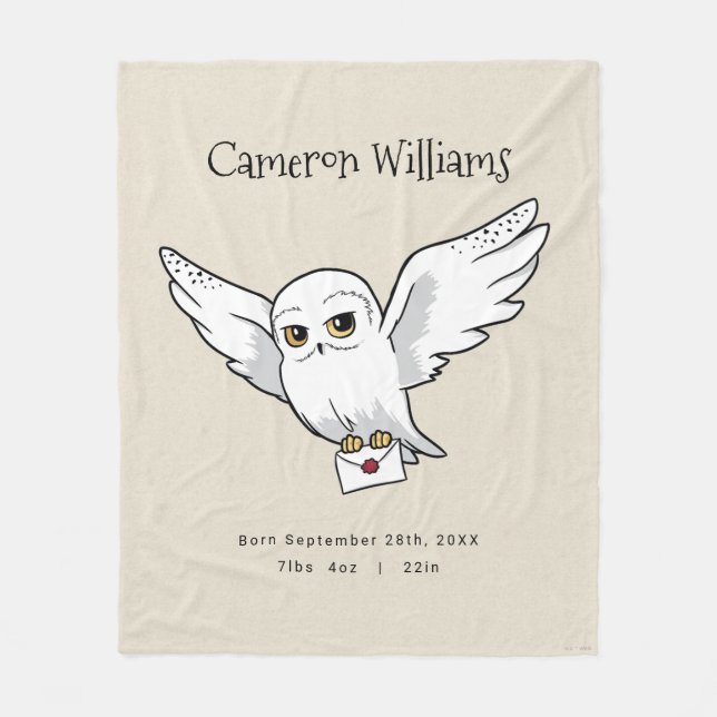 Harry Potter | Personalisierte Hedwig Fleecedecke (Vorderseite)