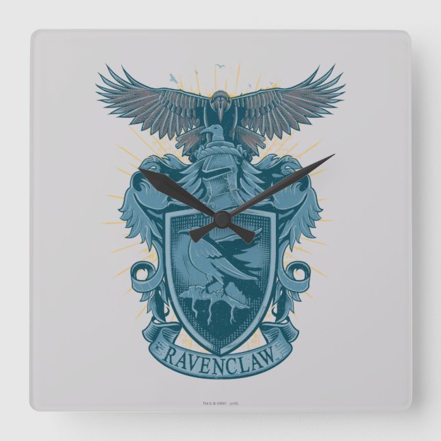 Harry Potter Ravenclaw Crest Quadratische Wanduhr (Vorderseite)