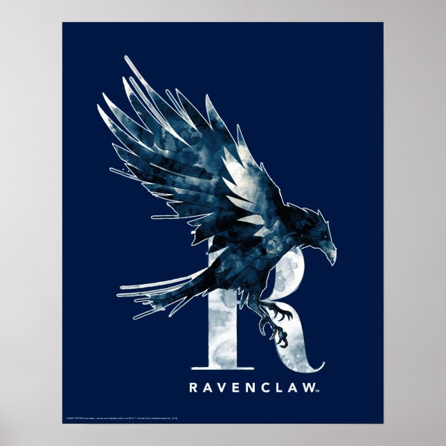 Harry Potter | RAVENCLAW™ Raven Watercolor Poster (Vorne)