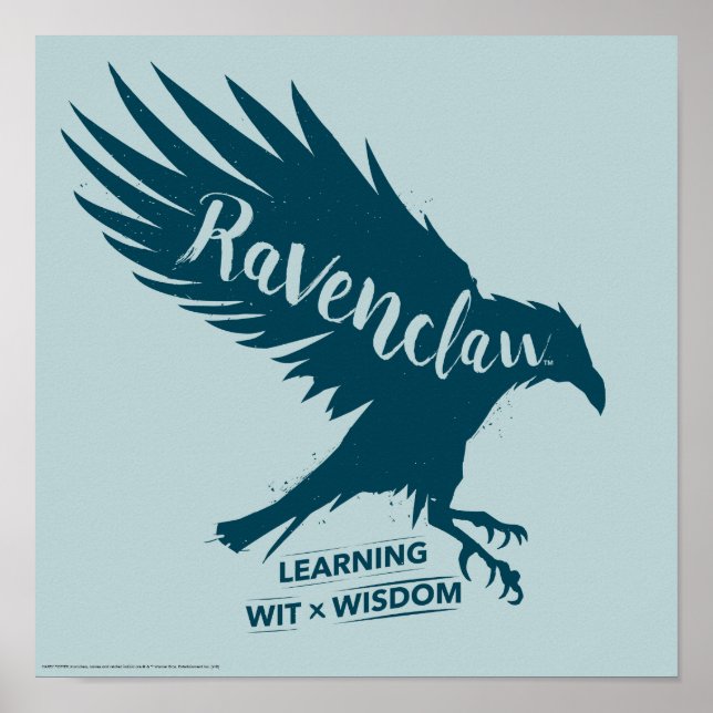 Harry Potter | RAVENCLAW™ Silhouette Typografie Poster (Vorne)