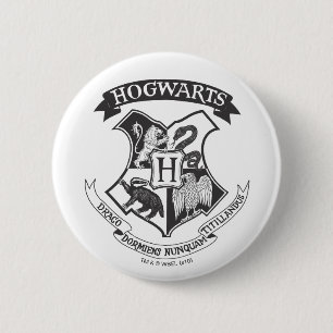 Harry Potter   Retro Hogwarts Crest Button