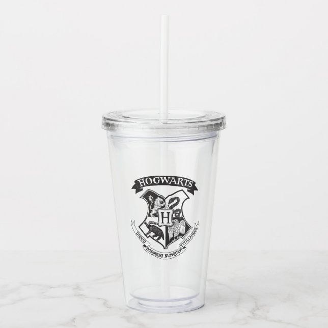 Harry Potter | Retro-Hogwarts-Wappen Acryltrinkbecher (Vorderseite)